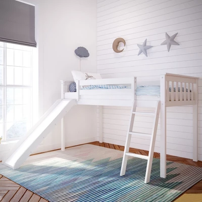 Max & Lily Twin Low Loft Bed With Slide