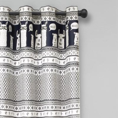 52"x84" Set Of 2 Llama Striped Room Darkening Curtain Panels - Lush Décor