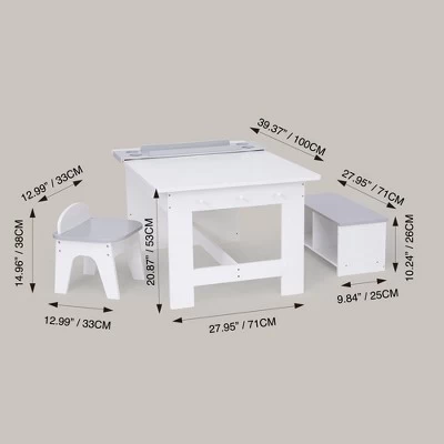 Fantasy Fields - Little Artist Monet Play Art Table Kids Furniture - White/Gray - Image 3