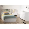 Twin Vito Bookcase Headboard Pure White - South Shore