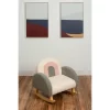 Upholstered Rocking Chair White/Pink/Gray - Gift Mark