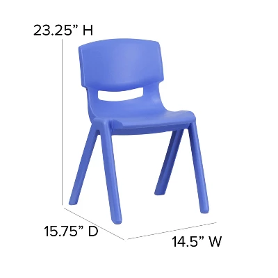 Emma And Oliver 4 Pack Plastic Stackable K-2 School Chair With 13.25"H Seat - Image 3