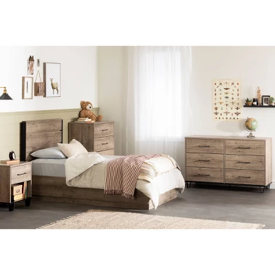 Arlen Mates Bed And Headboard Set Weathered Oak - South Shore - Image 2